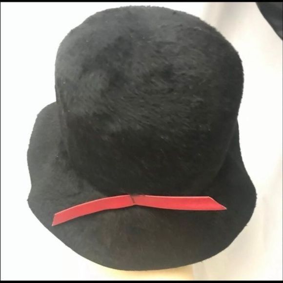 Vintage 50s Duchess Felt Furlike Hat Wide Brim Y